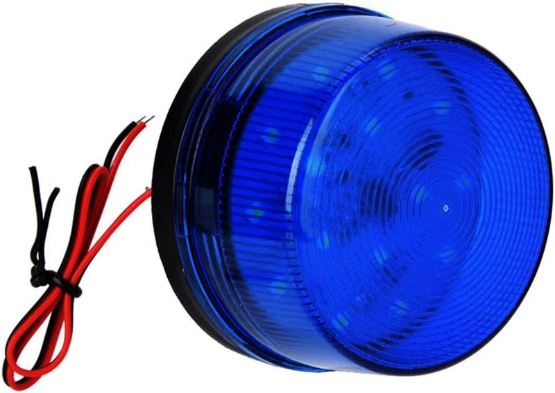 Lelukee Blue Strobe Beacon Light, 2pcs DC 12V Flashing Light Rainproof Blue Led Alarm Signal for Field Work Snowplow Outdoor Work Home Security System Etc. (Blue) - Image 5